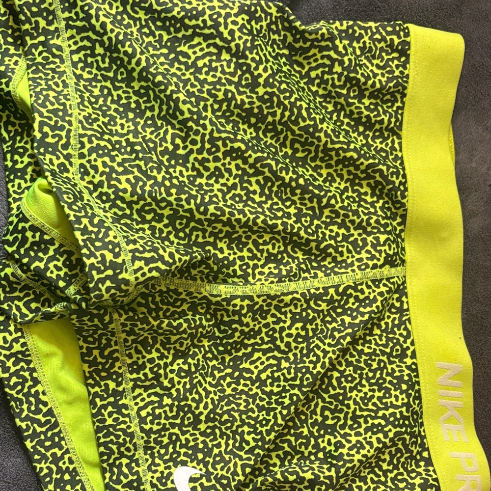 Nike Men's Lime and Black Athletic Shorts